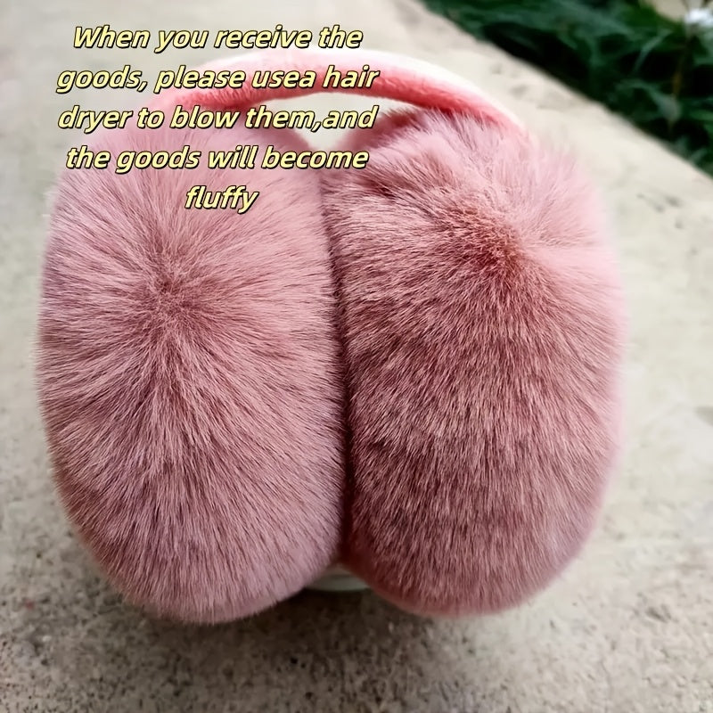 Winter Warm Foldable Earmuffs in Solid Color with Thick, Coldproof, and Stretchable design. Plush, Soft, and Cozy material suitable for both Women and Men. Ideal for Outdoor Activities, made from Knitted Polyester material. Hand Wash Only.