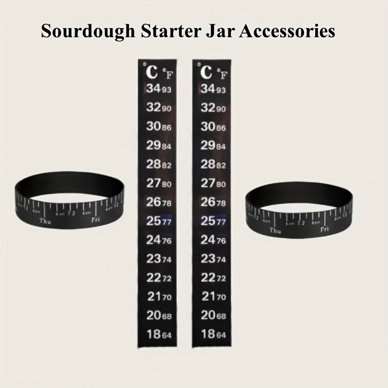 Upgrade your sourdough starter with replacement set accessories including two sets of jar kits with temperature gauge and date bands.