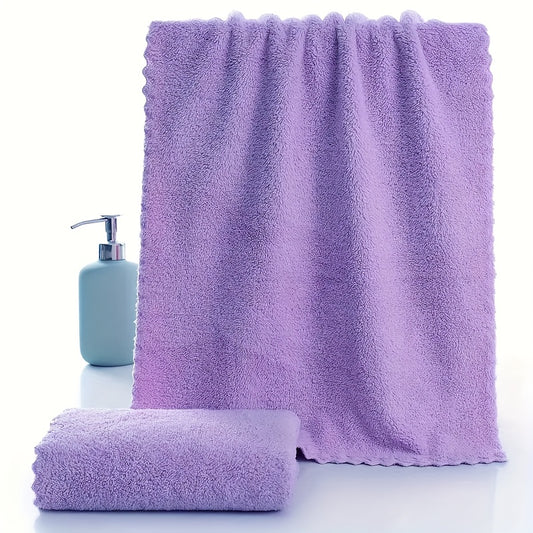 Ultra-Soft Microfiber Towel (34.01x73.99 cm) - Absorbent, Quick-Dry, Fade-Resistant - Ideal for Body, Sports, Yoga, Spa, Gym, Kitchen, Car - Blue, Pink, Purple, Gray, White