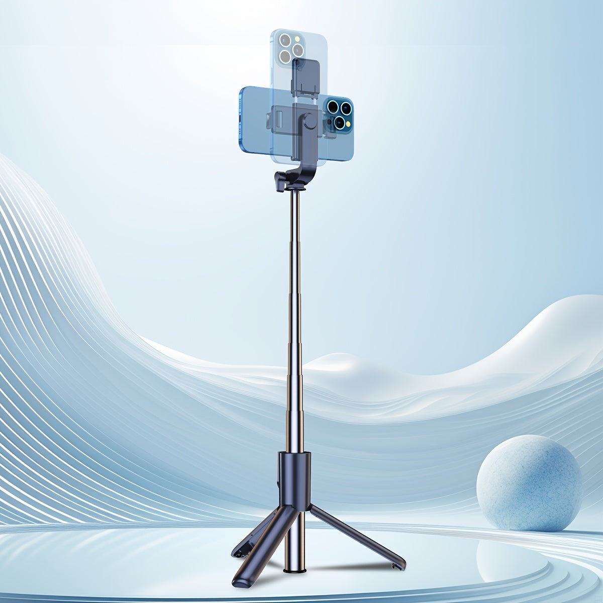 A versatile camera with selfie pole and tripod for travel, live broadcasting, and video recording.