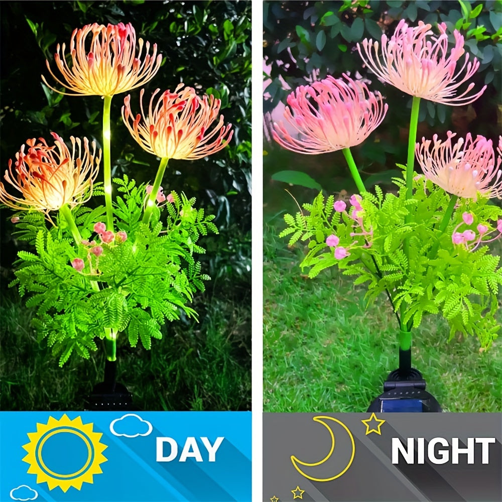 Outdoor decorative LED solar-powered pink lotus flower garden lights for patio, deck, and yard. Weather-resistant and smart lighting with lotus flower design.