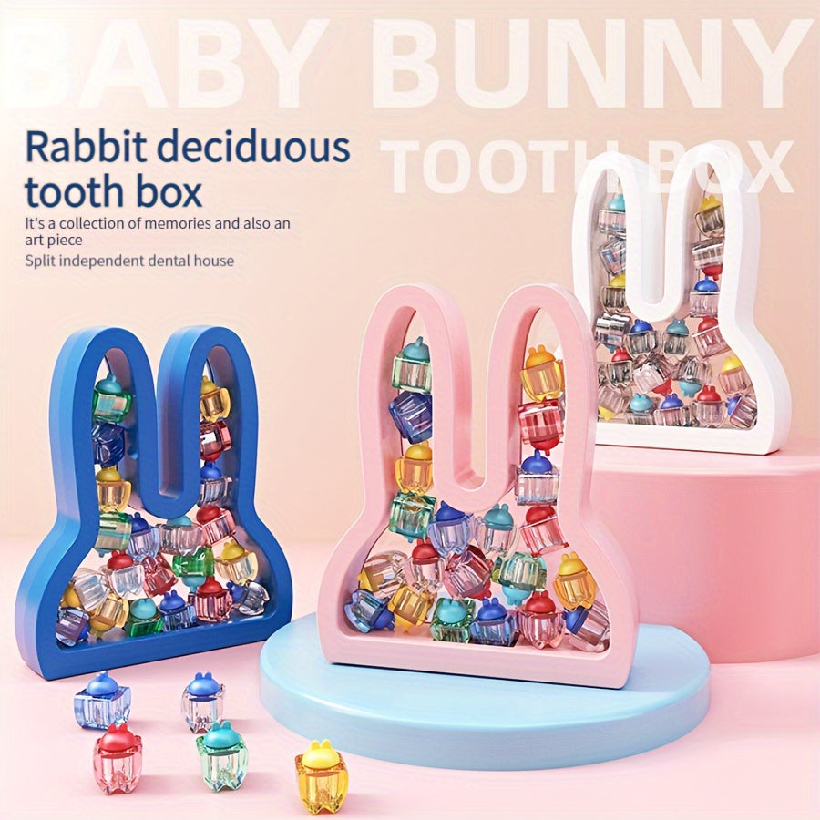 Charming Bunny Kids Tooth Keepsake Box - Made from Sturdy ABS Resin, Ideal for Preserving Children's Memories and Teeth