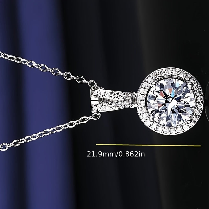 Trendy Shimmering Moissanite Pendant Necklace - Timeless 3 Carat Statement Piece - Elegant and Chic - Perfect for Women - Luxurious and Stylish - A Must-Have for Every Jewelry Collection