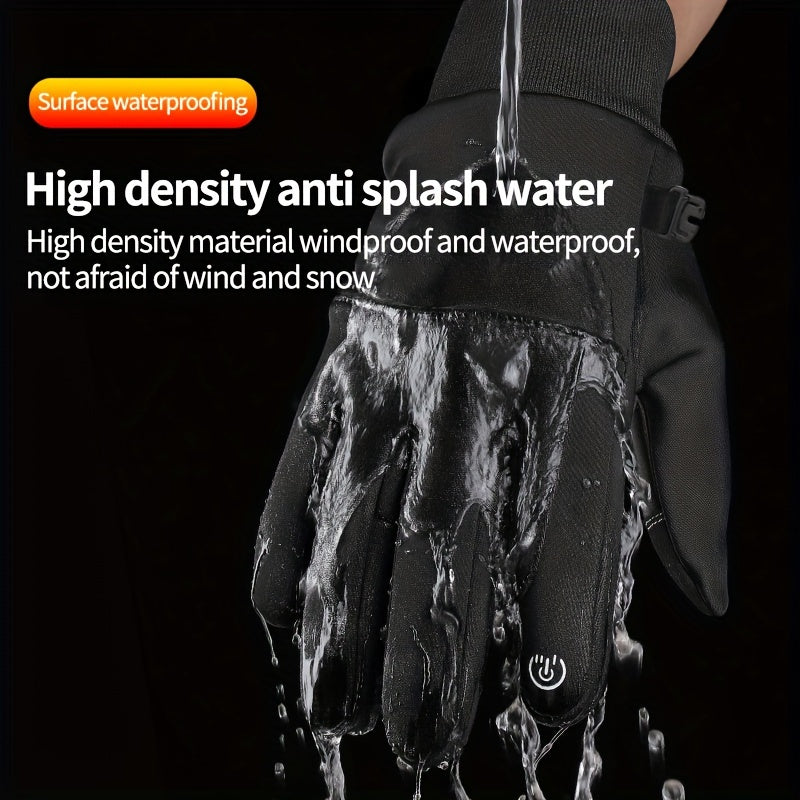 Keep your hands warm and protected during winter cycling with these Men's Waterproof and Windproof Winter Cycling Gloves. Featuring thickened finger tips and touch screen compatibility, these gloves are designed ergonomically for a comfortable fit. Made