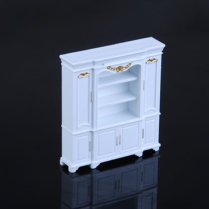 Stylish Small Furniture Set - White Bookcase & Cabinet Combo, Ideal for Home Decoration in Any Space