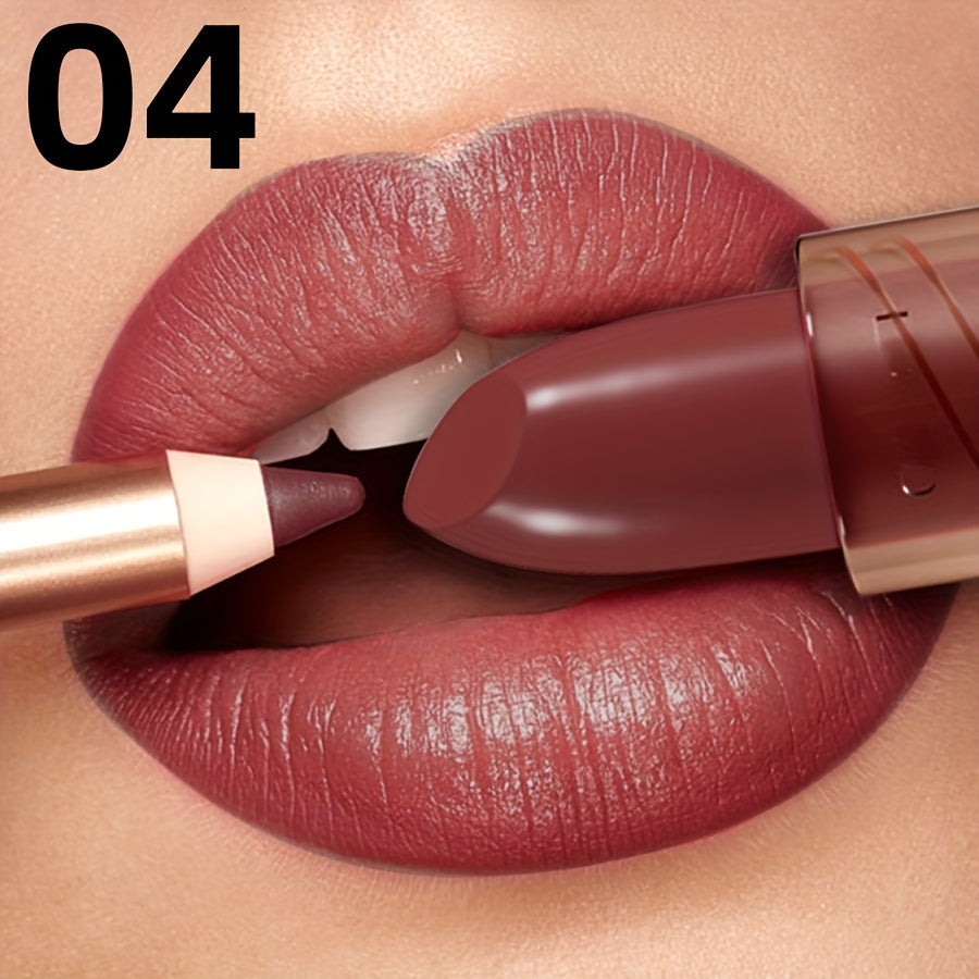 Long-lasting waterproof non-stick lipstick with high color lip gloss formula.