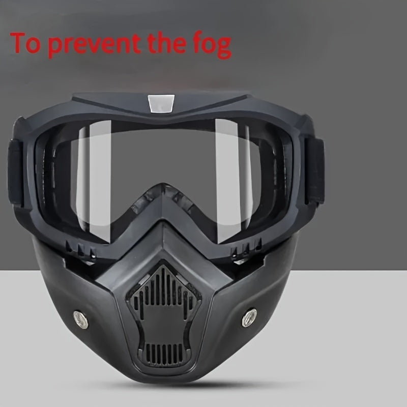 High-definition transparent face mask that is anti-fog, anti-sand, and windproof. Multi-functional and breathable for motorcycle riding, providing effective wind protection.