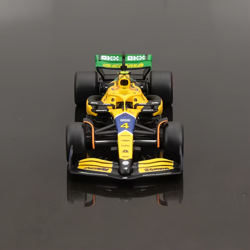 Bburago 1:43 Scale Zinc Alloy Mclaren MCL38 Monaco Diecast Models #4 & #81 - Weather-resistant, Push-operated, Multicolor Collectible Car Replicas for Racing Fans.