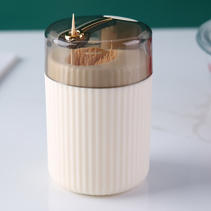 Space-saving toothpick dispenser made of durable ABS material, no power required. Perfect for kitchen and dining.