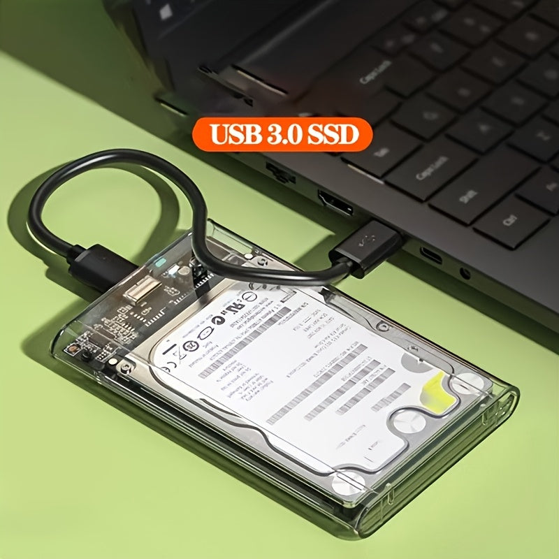 Ultra-Fast USB 3.0 SATA Hard Drive Enclosure for 2.5-inch HDD/SSD, Tool-Free Installation, Overheat Protection, 5Gbps UASP Accelerated, PC/Mac Compatible, Ideal for Laptops/Desktops, Sata