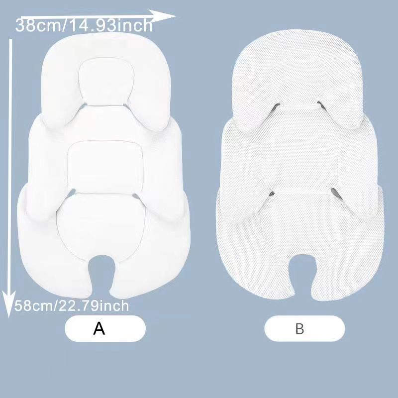 All-season Baby Stroller Seat Cushion with Safety Inner Pad and Waist Support, Reversible Design for Double-sided Use