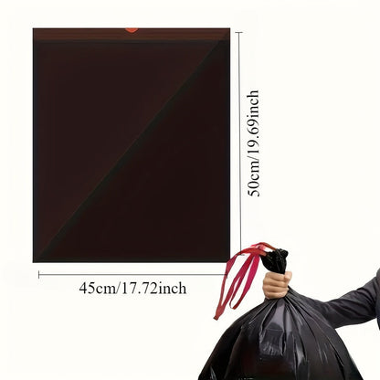 60 black trash bags - an ideal option for households, hotels, and supermarkets, perfect for disposing of leaves and waste.