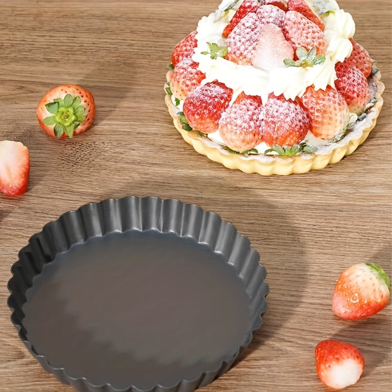 1 piece of baking tools with multiple sizes optional, including a pie pan, flower shaped egg tart pan, loose bottom pancake pan, and removable bottom metal pizza pan, all designed to make your cooking experience more enjoyable. Perfect for any kitchen