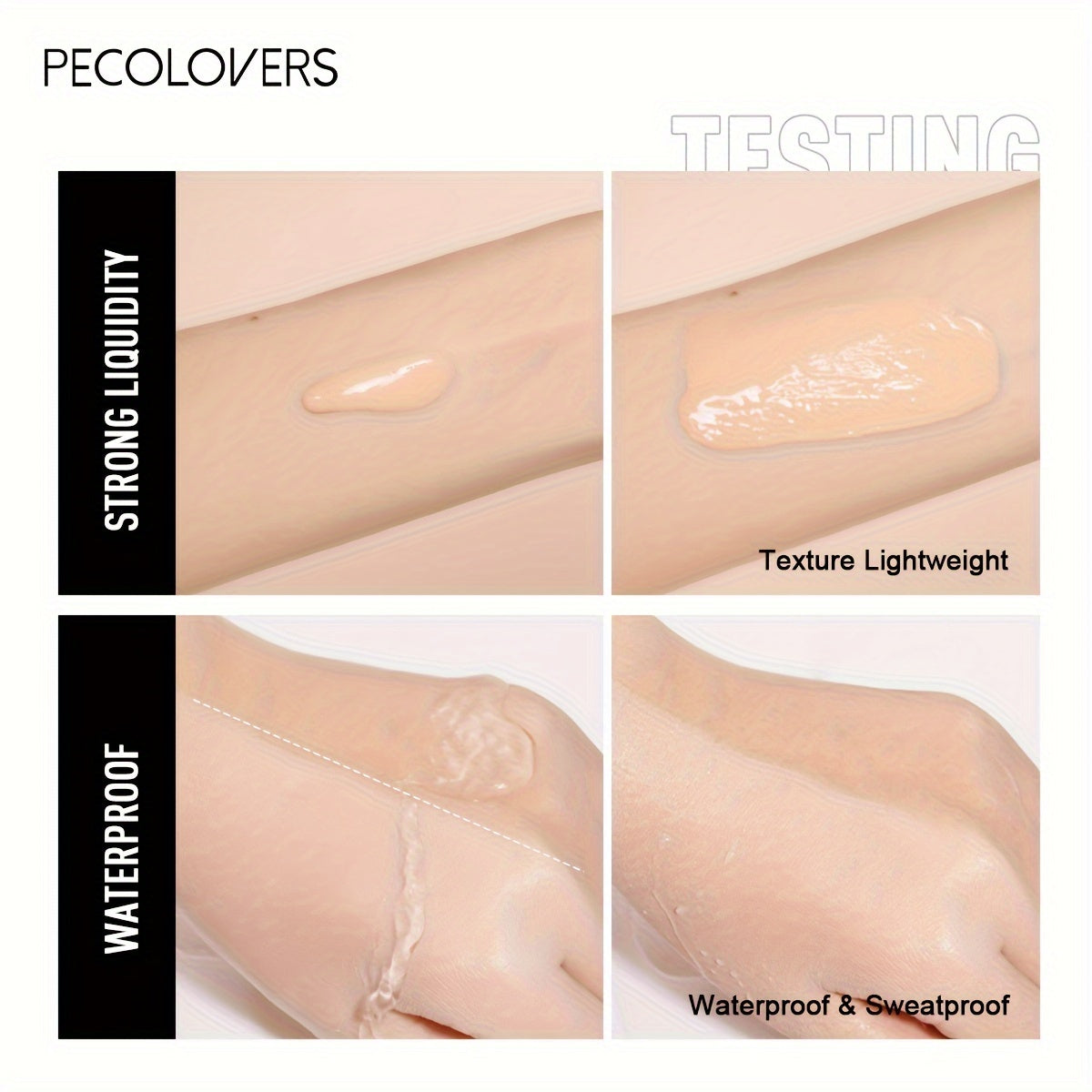 1pc PECLOVER Matte Smooth Foundation - Liquid BB Cream for All Skin Tones, Waterproof, Long-Lasting Oil Control, Hydrating Concealer, Multi-Use for Uneven Skin Tone Correction, Natural