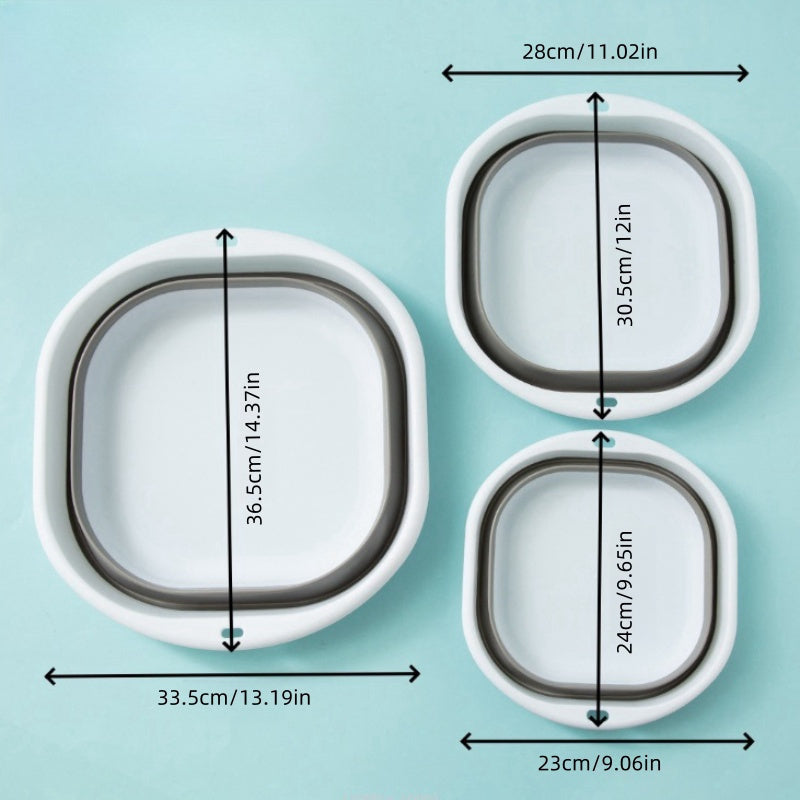 Устойчивый силиконовый складной таз для мытья рук - портативный и идеальный для дома, общежития и использования на улице - необходимый школьный аксессуар