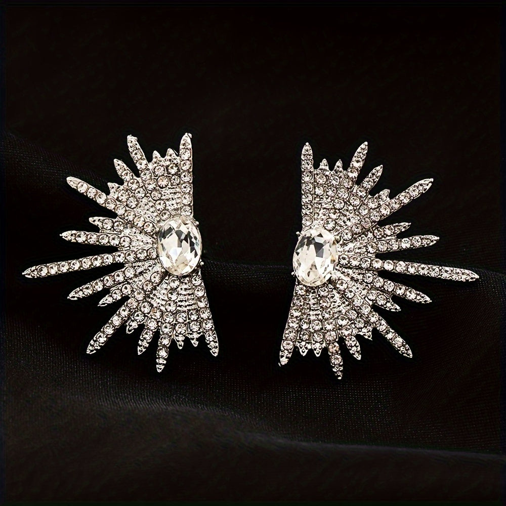 Elegant earrings with shiny wing design, perfect for parties and holidays, ideal as a jewelry gift for women.