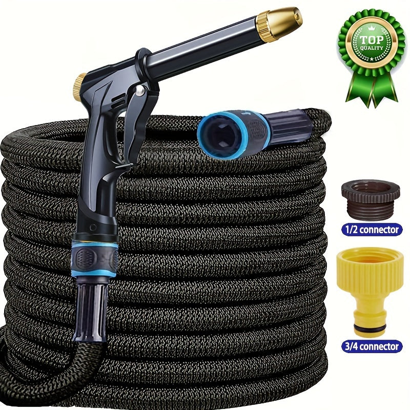 30.48m Expandable Garden Hose with High Pressure Spray Nozzle - Durable, portable, and easy to store, perfect for car wash, pet cleaning, and outdoor use.