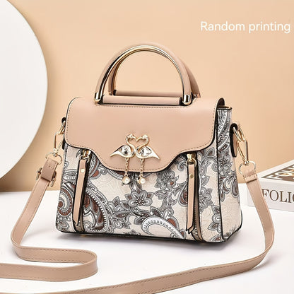 New high-end textured women's bag: stylish and practical printed handbag that can be worn as a trendy shoulder bag or crossbody for fashionable ladies.