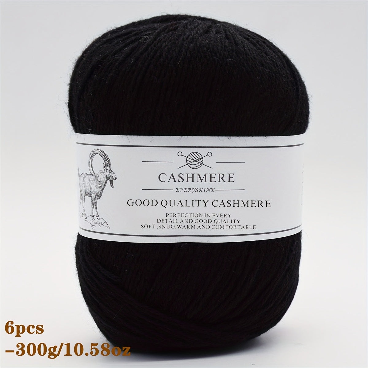 6-Pack Luxurious Cashmere Yarn for Knitting and Crocheting - Soft, Warm, Durable 80% Cashmere 20% Acrylic Blend - Perfect for Sweaters, Pants, Gloves, Hats, and DIY Crafts - 1.76oz Each