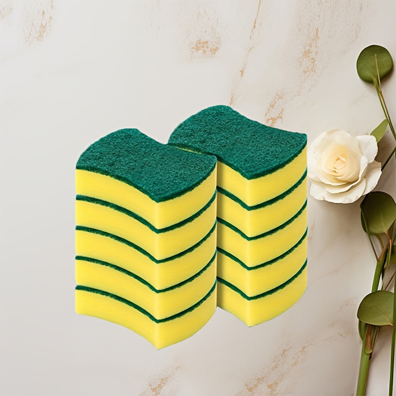 10/12/24 pieces of versatile cleaning sponges. These double-sided scouring pads are perfect for all your home cleaning needs. Use them as dishwashing sponges or premium kitchen sponges. Their durable and anti-scratch design ensures they last. Plus, they