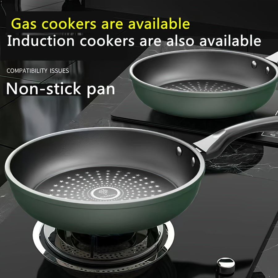 Hand wash only: 9.5-Inch Non-Stick Cast Iron Skillet with Cast Iron Handle, Compatible with Gas Cooktops - Ideal for Deep Frying and Sauteing, Optional Lid Available.