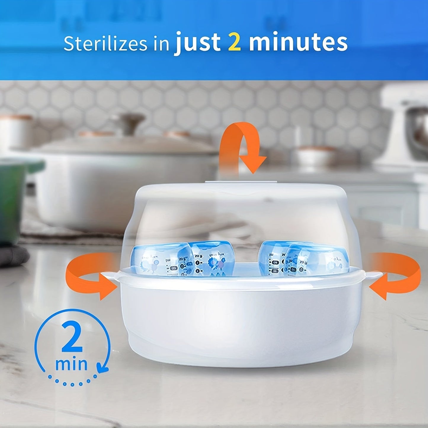 Microwave Steam Sterilizer for Bottles, Disinfection Box - Perfect Gift for Halloween, Christmas, and Thanksgiving Day.