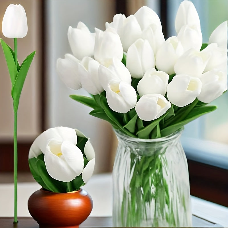 10 Artificial Simulation Tulips with Real Touch, Suitable for Room/Home/Bedroom/Wedding/Office/Cafe Decor, Perfect for Valentine's Day, Birthdays, and Mother's Day.