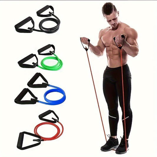 Premium TPE Resistance Band - U-shaped with comfort handles in red/green/black; ideal for home workouts & strength training.