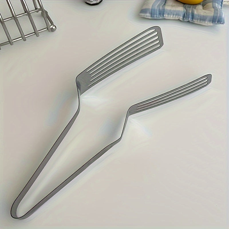 One multifunctional stainless steel serving tong for buffet, fish frying, bread, steak, salad, and dessert - perfect for effortless food prep and presentation.