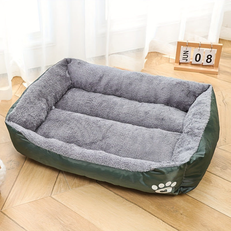 Soft dog bed mat in multiple sizes with non-slip bottom, machine washable, suitable for all breeds.