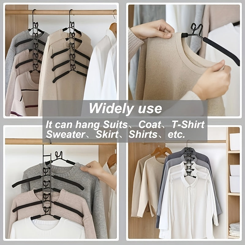 5-Layer Magic Hanger: Compact Clothes Organizer for Dorms & Wardrobes - Space-Saving, Non-Slip, and Foldable