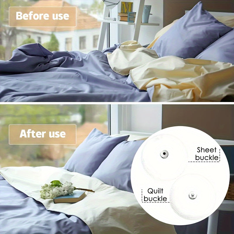 Duvet Clips - Securely hold your sheets in place with this set of 16 white polypropylene clips. Easy to install and iron, with a strong grip for added comfort. Spot-clean safe and no need to adjust once in place.