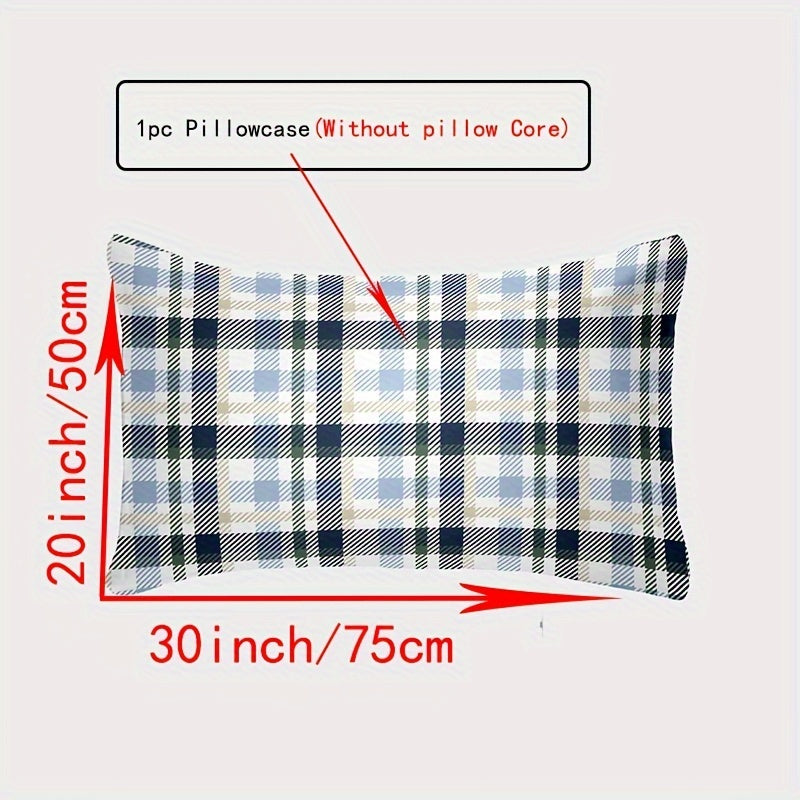 Soft envelope closure pillowcase made of 100% cotton, without core. Features flower and plaid patterns on breathable fabric with a thread count of 144TC. Ideal for main bedroom, guest room, or dorms. Perfect gift idea.