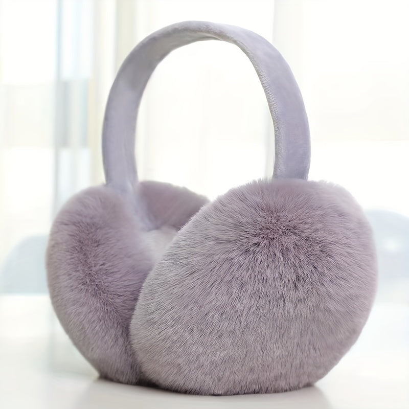 Stay cozy and stylish this winter with our Women's Foldable Knit Cashmere Earmuffs. Crafted with faux fur for warmth and comfort, these earmuffs are perfect for outdoor activities. The stretchable plush design hugs your ears, keeping them