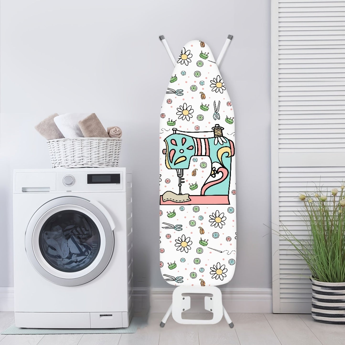 Cartoon Ironing Board Cover with Elastic Edge - Craft-Friendly, Stain-Resistant, Non-Slip, Standard Size - Ideal for Home Laundry Room Sewing Machines