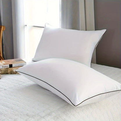 Luxurious Cooling Sleep Pillow - Standard Size, Filled with Premium Soft Down-Alternative Material, Perfect for Back, Stomach, and Side Sleepers. Easy to Clean in the Washing Machine, Portable with Full-Body Support. Made from Polyester (PET) Material.