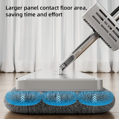 The Hands-Free Wash Flat Mop Set is a versatile cleaning tool with 2 reusable pads. It has a durable, long handle that makes it easy to clean tile, hardwood floors, and more. Ideal for use in the kitchen, bathroom, and living room.