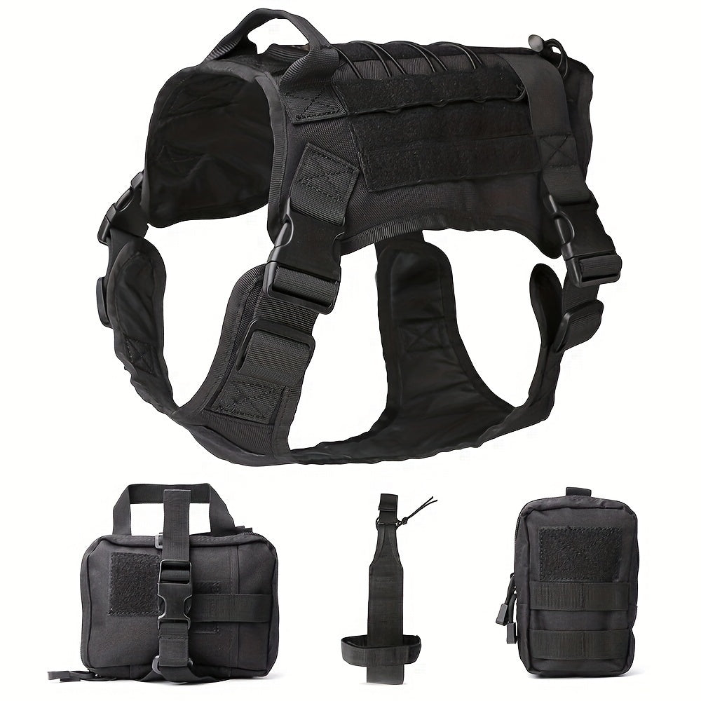 Large dog tactical training vest for outdoor rescue and overall dog equipment for medium to large dogs.