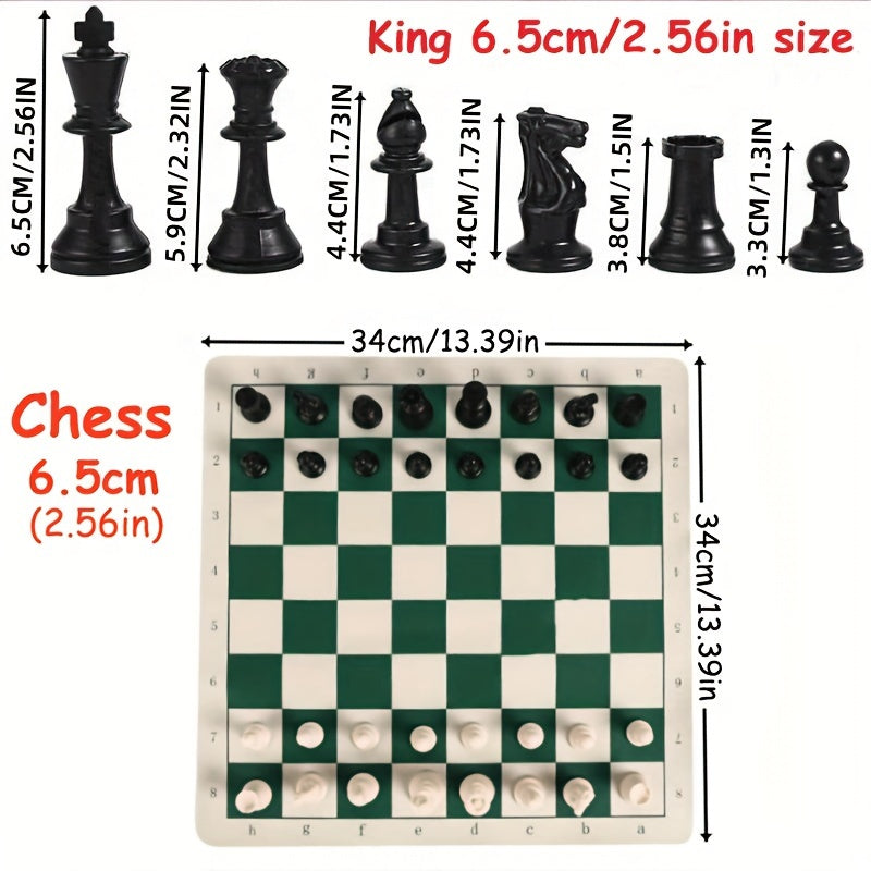 International Chess Set for Adults: Plastic Chess Pieces for Championship Game