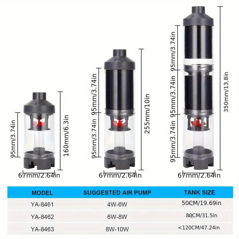 Automated filter cleaning system for aquarium fish waste with air pump.