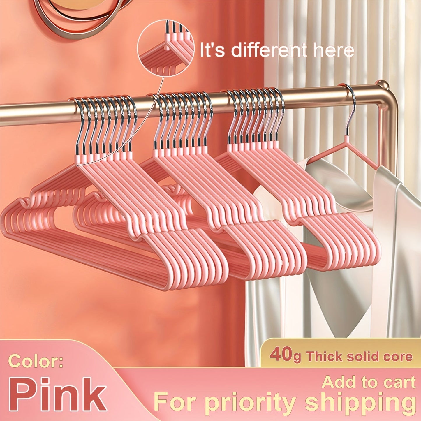 Sturdy Metal Coat Hangers, Set of 30/10, Anti-Slip, Long-Lasting for Bedroom, Closet Organization and Storage