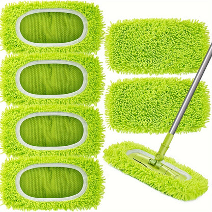 Luxurious Snowy Superfine Fiber Wet Mop Pads - Available in 1, 4, or 6 pieces. These reusable, dry sweeping cloths are made of superfine fiber material, suitable for use with sweeper mop replacements. They are compatible with a variety of floor cleaning