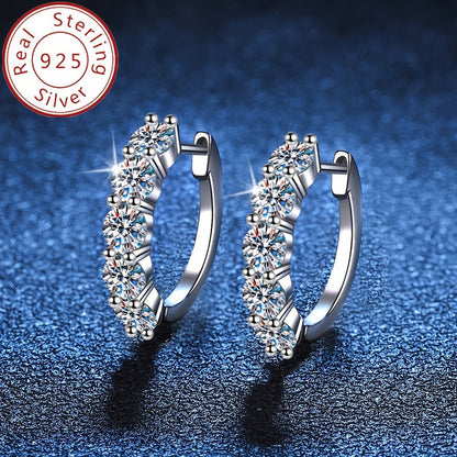 These elegant ladies' earrings are made of S925 sterling silver and feature a delicate pair of Mozambique stone earrings, each weighing 0.3ct. Set in approximately 3.1g of silvery, these earrings are perfect for wedding, anniversary, and Valentine's Day