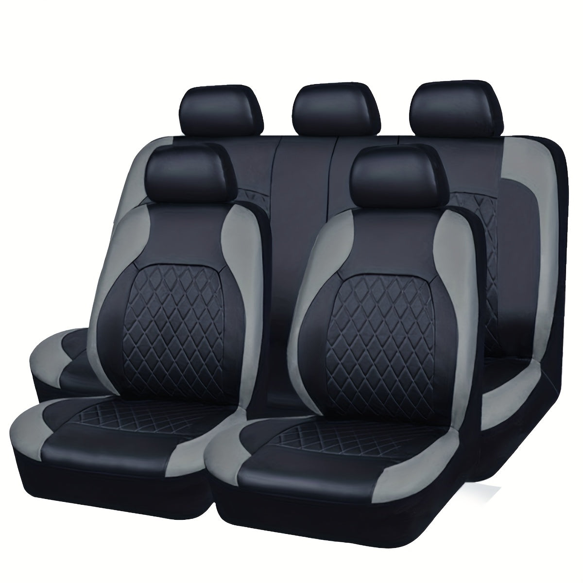 Luxury faux leather car seat covers - universal fit, easy to clean, durable, all-season protection.