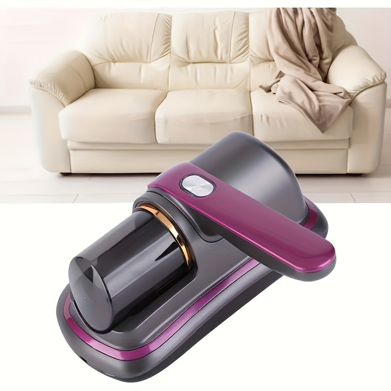 Rechargeable handheld vacuum for home and car cleaning, ideal for beds, sofas, pet hair, and carpets.