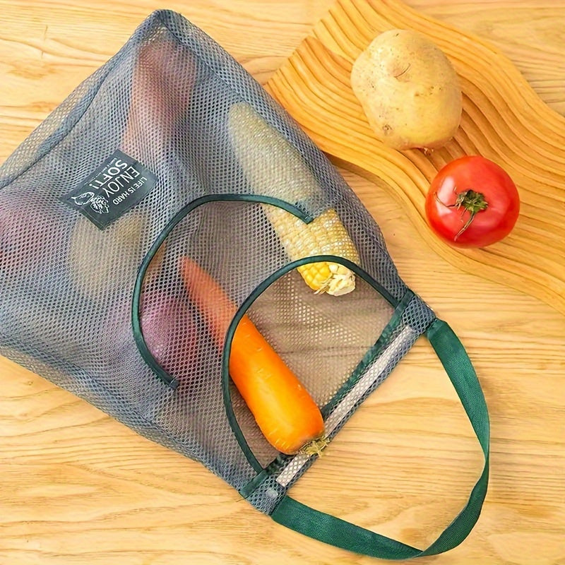 Mesh Kitchen Storage Bag with Large Capacity - Perfect for Hanging Fruits and Vegetables at Home or in Restaurants