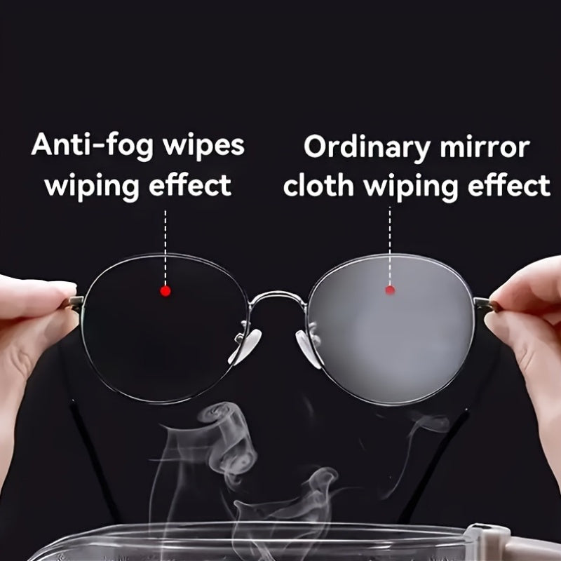 100 Anti-Fog Wipes for Glasses and Screens, Quick-Dry, Streak-Free - Unscented