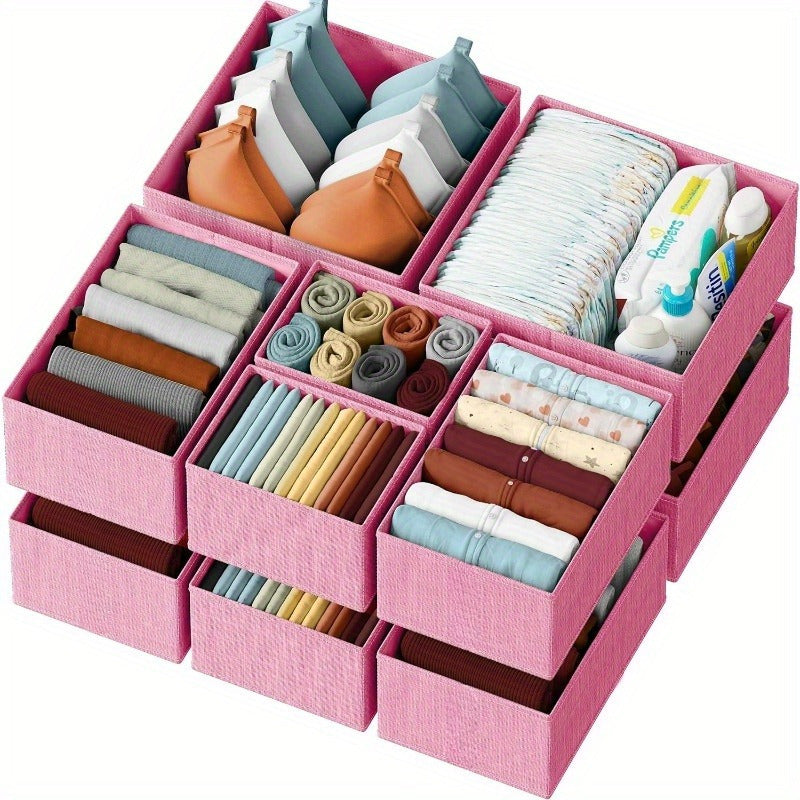 Organize your dresser with ease using this set of 12 white-grey Drawer Organizer Clothes. Perfect for a nursery, bedroom, or closet, this organizer is ideal for storing baby clothes and maintaining general nursery organization. Keep your dresser drawers