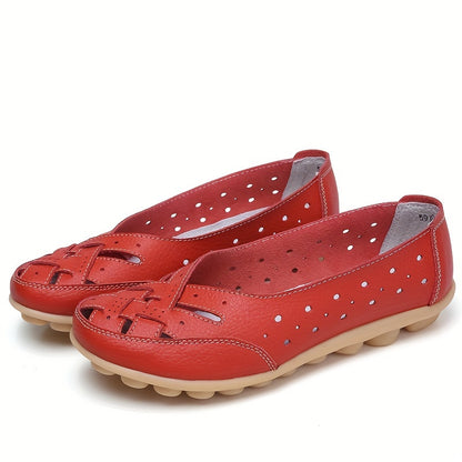 Women's Slip On Flat Shoes with Hollow Out Design, Lightweight and Comfortable