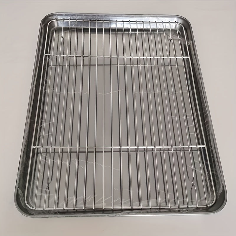 Must-Have Stainless Steel Square Plate for Steaming Rice, Vermicelli, BBQ, Disinfection, and Oil Filtering - Essential Tool for Japanese Kitchens, Drainage Plate, and Oil Filter Tray